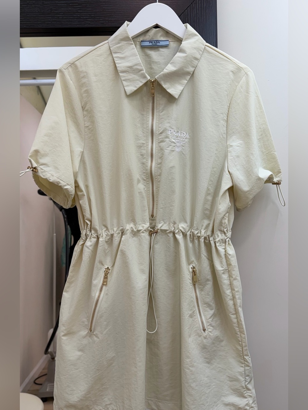 Prada Zip-Front Drawstring Mini Dress - Picture 2 of 8